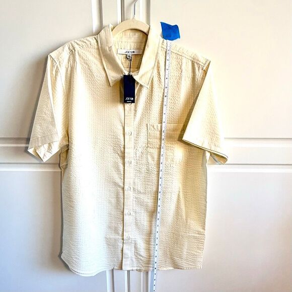 NWT Joe’s cotton short sleeves button up shirt in Ecru color. Size L - Picture 9 of 12